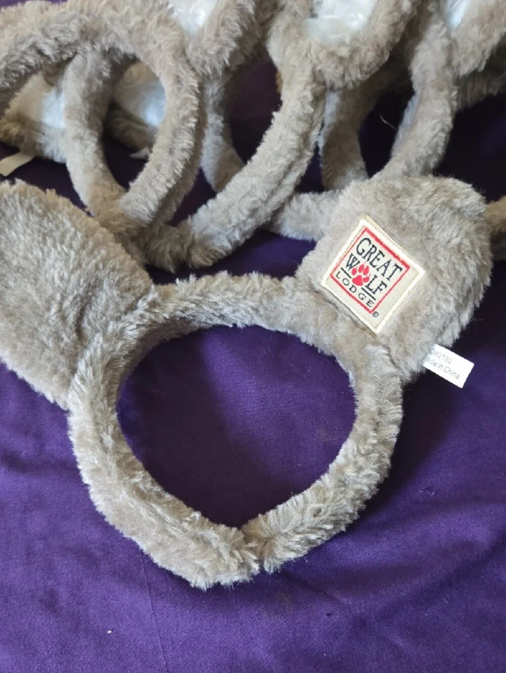 Great Wolf Lodge Plush Animal Ear Headband in Grey